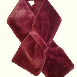 Avec Les Filles Infinity Faux Fur Scarf-Sangria-NWT